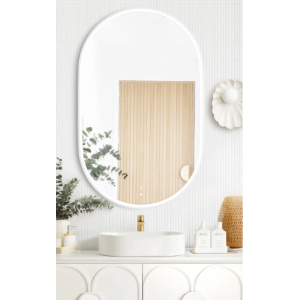 Noosa Led 900(H)x600(W) White Metal Frame Mirror- Install Horizontal or Vertical